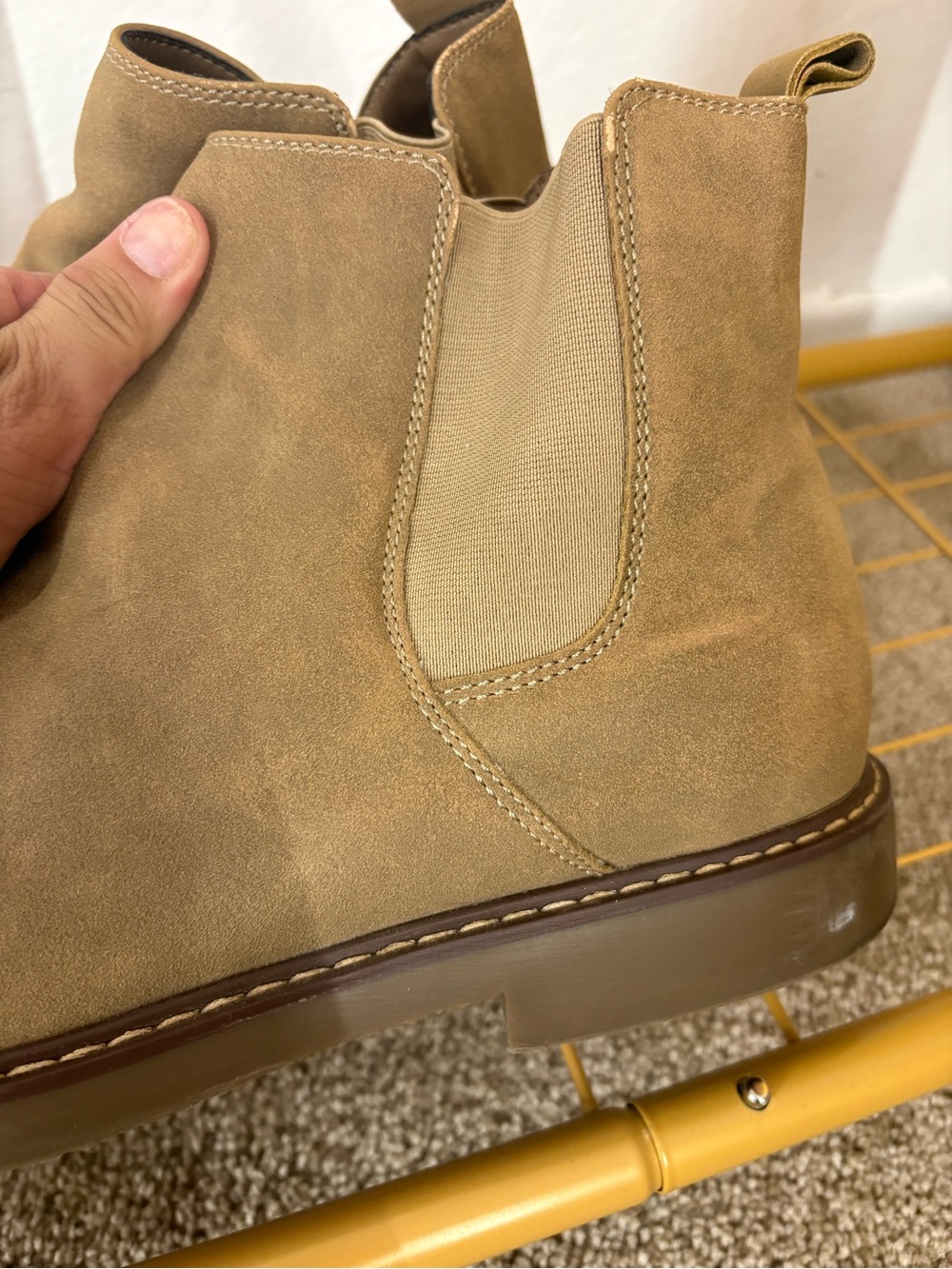 Sonoma Men's Suede Chelsea Boots in Tan - Picture 2 of 5